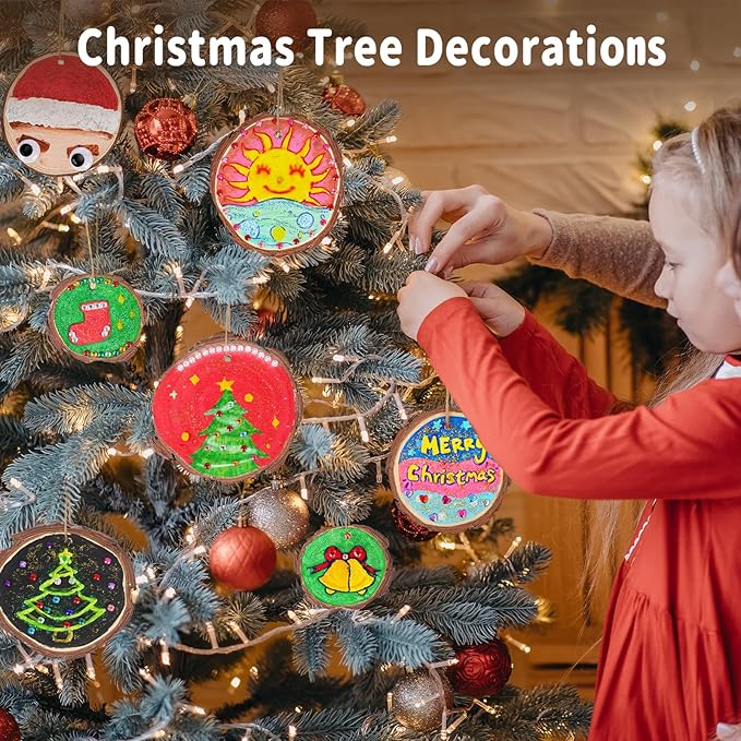 EPUMP Wood Painting Kit for Girls 8-12: Glow in The Dark Wood Arts and Crafts Supplies Kit for Kids 6-8 - Creative Paint Drawing Toys Easter Christmas Gifts for 6 7 8 9 10 11 12 Year Old