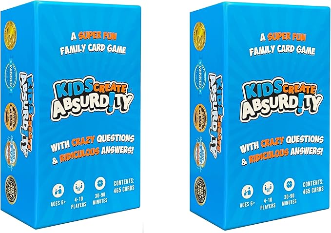 Kids Create Absurdity 2 Pack Set:: Laugh Until You Cry- Funny Card Game for Family Game Night- A Fill in The Blank Card Game for Ages 6-12 Years Old