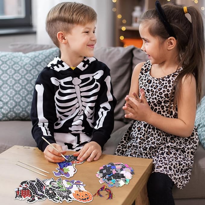 Fennoral 12 Pack Halloween Craft Kit for Kids Make You Own Poke in Arts and Crafts DIY for Kids Boys Girls Party Supplies Halloween Decoration