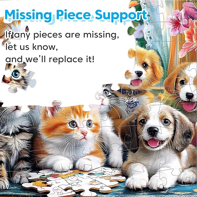 4 Packs 100 Piece Puzzles for Kids Ages 4-6 6-8 8-10, Sea World Cats&Dogs Mushroom House Educational Jigsaw Puzzles, Kids Puzzles 5-8 Gifts for Girls Boys