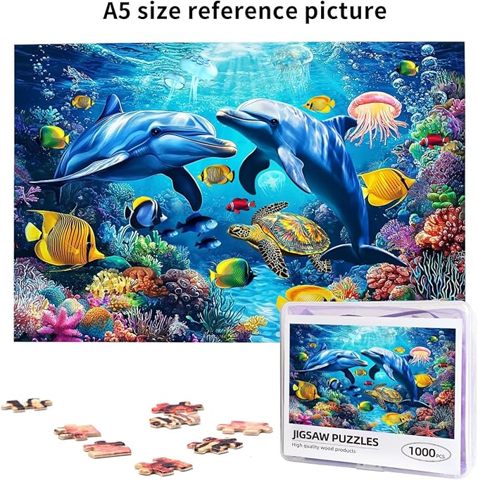 Jigsaw Puzzles 1000 Pieces for Adults,Families (Sea World) Underwater Ocean Floor Puzzle Underwater World Jigsaw Puzzles 1000 Pieces Scene Challenging Puzzle Pieces
