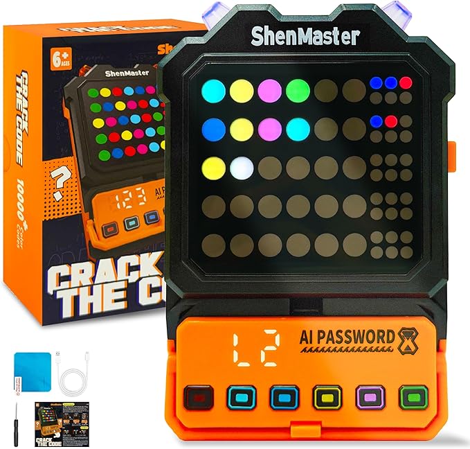 Super Decoder Game, 10000+ Colors Crack The Code-Breaking Puzzle Memory & Brain Teasers Games for Kids and Adult, Multiplayer Handheld Mastermind Travel Games, Birthday Gift for Boys & Girls