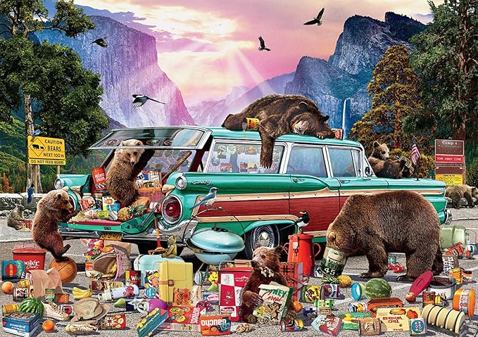 Buffalo Games - Garry Walton - Yosemite Picnic - 300 Piece Jigsaw Puzzle for Adults Challenging Puzzle Perfect for Game Nights - Finished Puzzle Size is 21.25 x 15.00