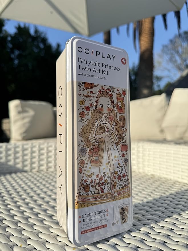 COIPLAY 648 Color Blocks Watercolor Paint Set, 52-Bookmarks, 3 Brushes, Silicone Cup, Fairytale Princess Coloring Books, for All Ages, Travel-Friendly, Easy to Use, All in One, Art Supplies Craft kit