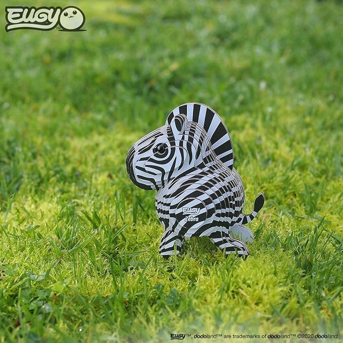Eugy Zebra 3D Puzzle, 26 Piece Eco-Friendly Educational Toy Puzzles for Boys, Girls & Kids Ages 6+