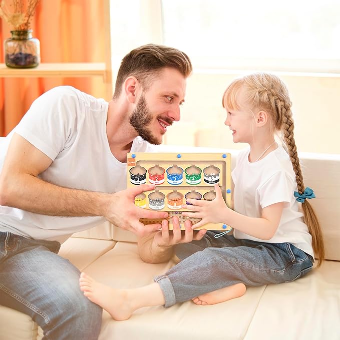 Magnetic Numbers Maze Toy - Eco-Friendly Material - Color Maze Sorting Game Toy - Educational Fine Maze Motor Skills Toys - Suitable for Boys and Girls - Multicolor (10 x 0.98 x 8 inches)