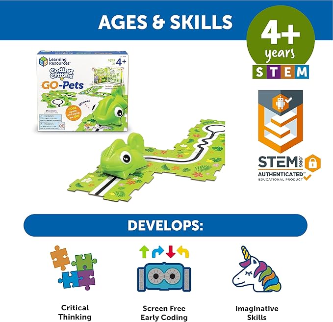 Learning Resources Coding Critters Go Pets Dart the Chameleon, Screen-Free Early Coding Toy For Kids, Interactive STEM Coding Pet, Ages 4+