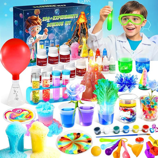 250+ Experiments Science Kits for Kids, STEM Activities Educational Science Kits Gifts with Chemistry Set, Erupting Volcano and Growing Crystal Tree