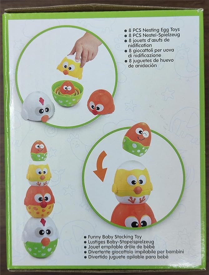 MOONTOY Chicken Toddler Easter Eggs Toys, Nesting Dolls Stacking Toys for Toddlers 1-3 Matching Shape Sorters Sensory Preschool Learning Baby Easter Basket Stuffers Gifts 6-12 12-18 Months, 1 Year Old
