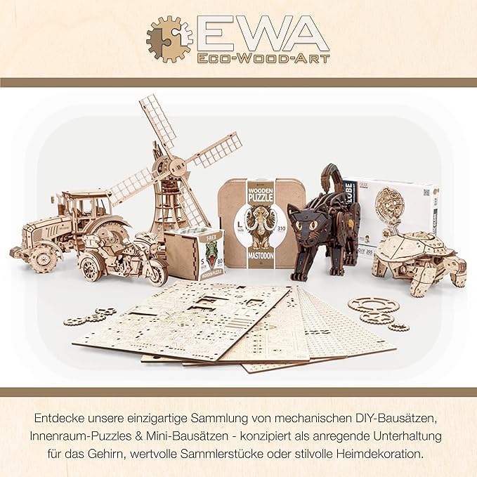 EWA Eco-Wood-Art - Wooden Puzzles for Interior and Design - World map - Souvenir, Gift, Kitchen, Home Decor, Interior (Blue Fantasy 126 Pieces)