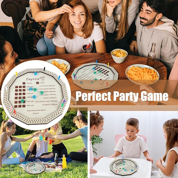 Dice Game Board โ Family-Friendly Dice Rolling Game with Score Pads and Dice, Fun Game Night or Party Entertainment for Kids & Adults