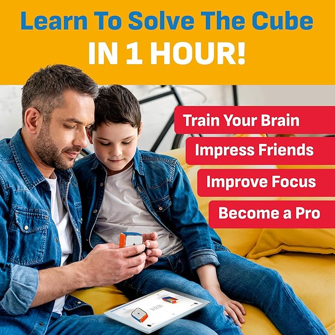 GoCube 2x2 - The First Ever 2x2 Connected Cube That Allows You to Learn How to Solve The Cube! App-Enabled STEM Puzzle That Fits All Ages and Capabilities. Free App.
