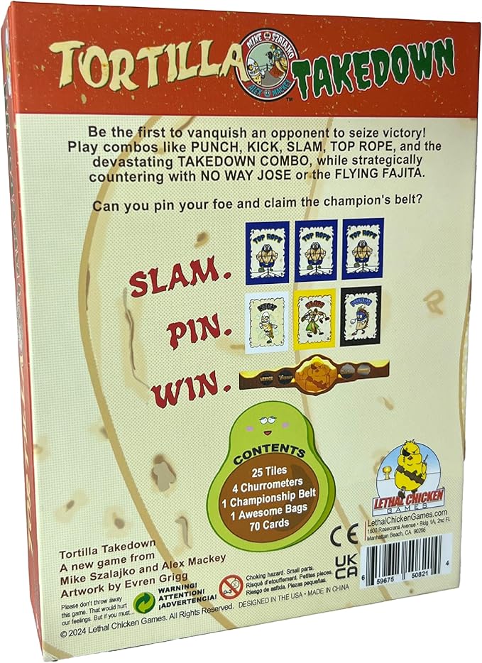 Tortilla Takedown – Luchador Card Game | Funny Family Game Night for Kids, Teens & Adults | Wrestling-Themed Party Game for 3–4 Players | Travel-Sized Take That Game | Age 8+