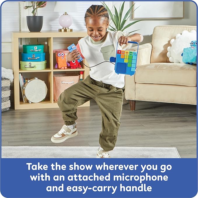 hand2mind Numberblocks Sing and Record Music Player, Kids Karaoke Microphone, Musical Toys, Toddler Boombox, Counting Toys, Preschool Math Learning Activities, Numbers for Toddlers, Birthday Gifts