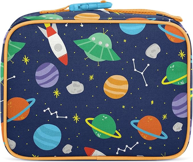 Simple Modern Kids Lunch Box for School | Reusable Insulated Lunch Bag for Toddler, Girl, and Boy | Meal Containers with Exterior & Interior Pockets | Hadley Collection | Outer Space