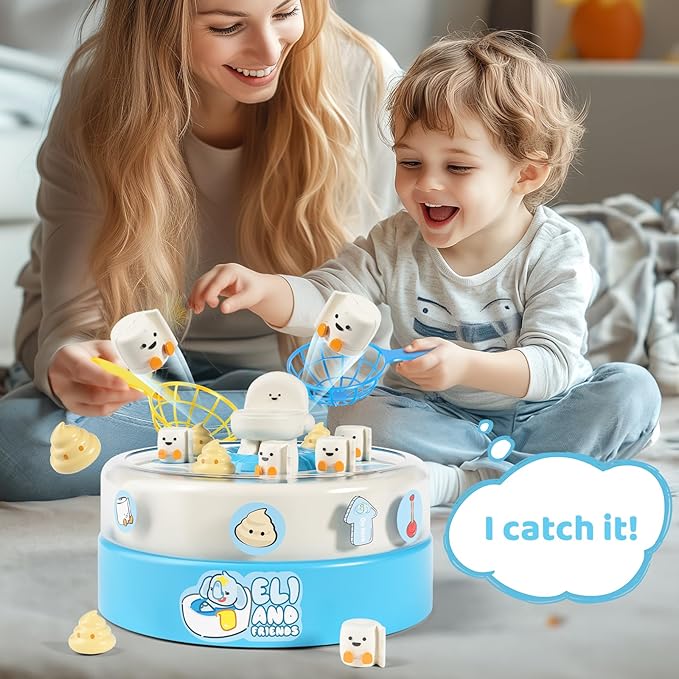 Board Games for Kids Ages 4-8, Toilet Catch and Bounce Toddler Games Ages 3-5, Family Game Toys for 4-6 Boys Girls, Christmas Birthday Gifts for Kids 5-7