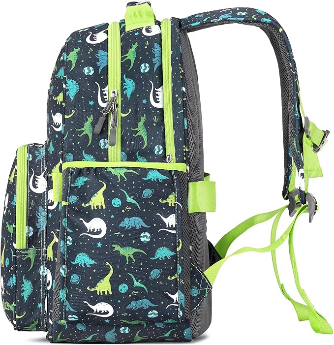 mibasies Boys Backpack: Large Kids Backpack Boys for Elementary School with Laptop Compartment - Galaxy Dinosaur