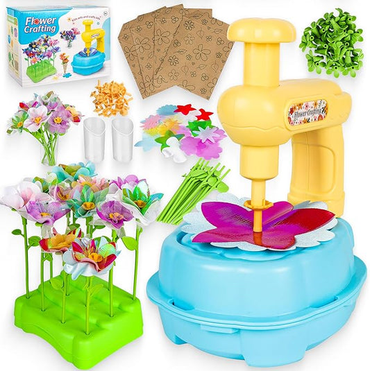 Mruikeny Fabric Flower Bouquets Toys, Handmade Arts and Crafts Toys for Kids Ages 3 4 5 6 7 8, DIY Flower Make Toy for Girls Craft Kit STEM Educational Toy for Kids Toddler Birthday Gifts