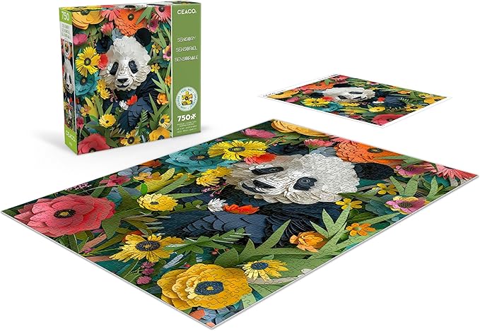 Ceaco - 750 Piece Jigsaw Puzzle - Jim Zuckerman - Textured - Paper Panda - Relaxing and Fun Activity for Adults