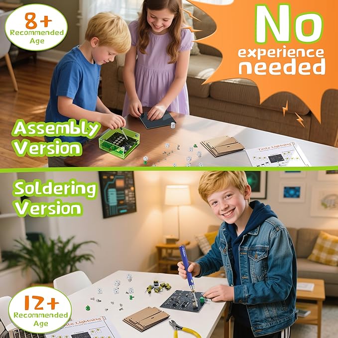 STEM DIY Toys Hand Soldering Electronic Tesla Lightning Kit|Science Craft Kit for Kids Ages 8-9-10-11-12-13-14-15+Years Old|Educational Gifts for Boys&Girls|Video Guide (Fire Wheel-Transparent Grey)