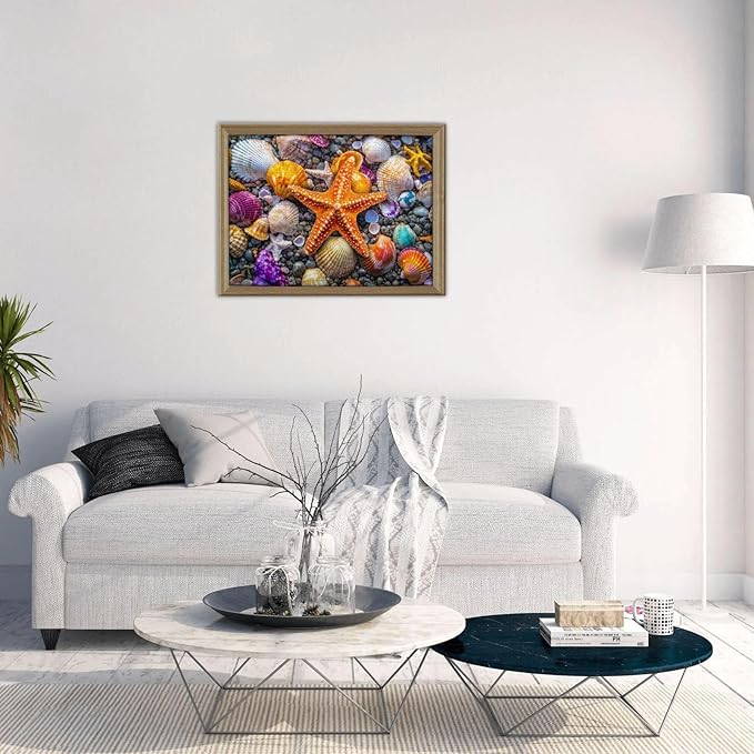 Jigsaw Puzzles for Adults 500 Pieces,Colorful Seashell Puzzle for Adult 500 Piece, Seashell and Seashore Beach 500 Pieces for Adults, Marine Jigsaw Puzzles 500 Piece for Adult