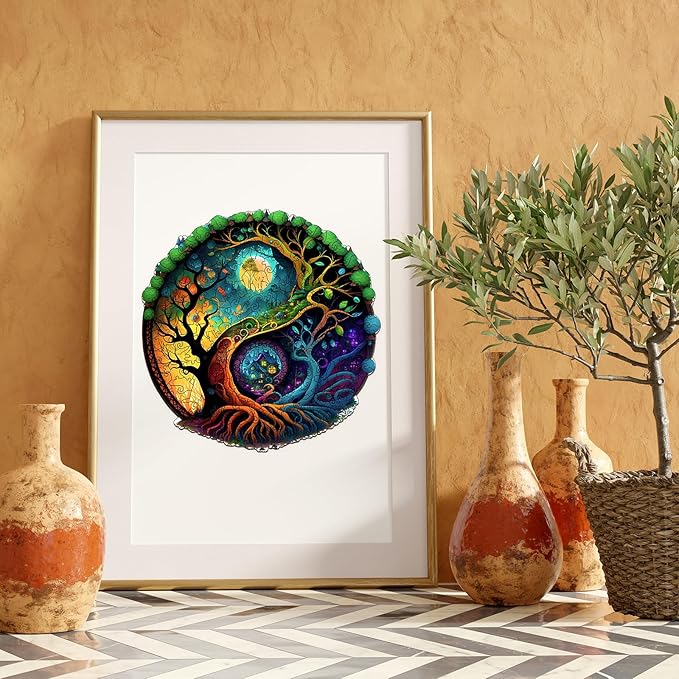 Wooden Puzzles for Adults, Unique Puzzles for Adults, Irregular Animal Shaped Wooden Jigsaw Puzzles, Creative Birthday Gift,11.8 x 9.1 inch, Forest Castle