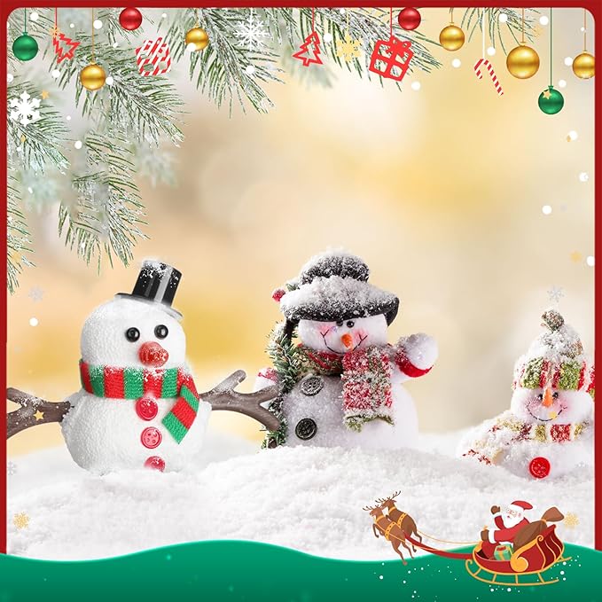 Shappy 24 Pack Christmas Snowman DIY Craft 326 Pcs Build Craft Kit Christmas Decoration Air Dry Modeling Clay for Winter Party DIY Gift Indoor Outdoor Holiday Decoration(Foam Snowman)