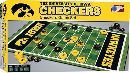 MasterPieces NCAA Iowa Hawkeyes Checkers Board Game , 13" x 21"