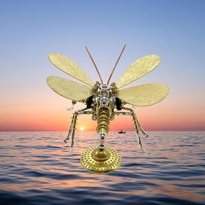 Steampunk Metal Insect Bug Mechanical Sculpture Insect Clockwork 3D Steampunk Metal Puzzle Model (Butterfly-HD5)
