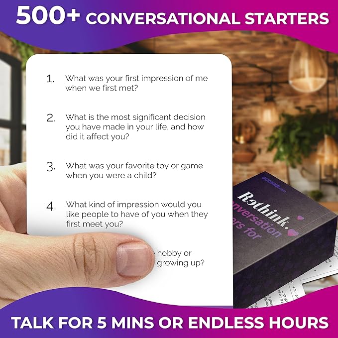 QUOKKA Conversation Cards Game - Couples Edition | Original Version | Relationship Connection - Great Board Game for Married Husband & Wife