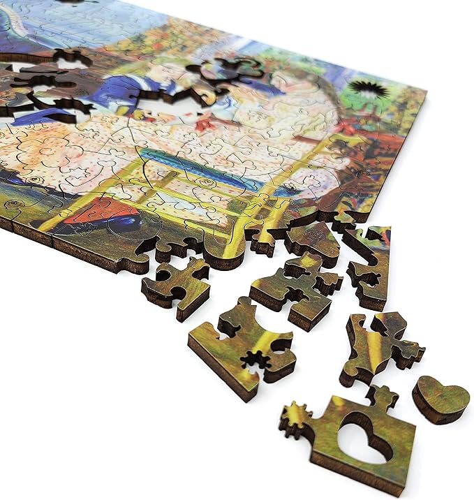 Wooden Puzzle for Adults - Uniquely Shaped Pieces - Made in The USA by FoxSmartBox - 220 Pieces - Children's Afternoon at Wargemont