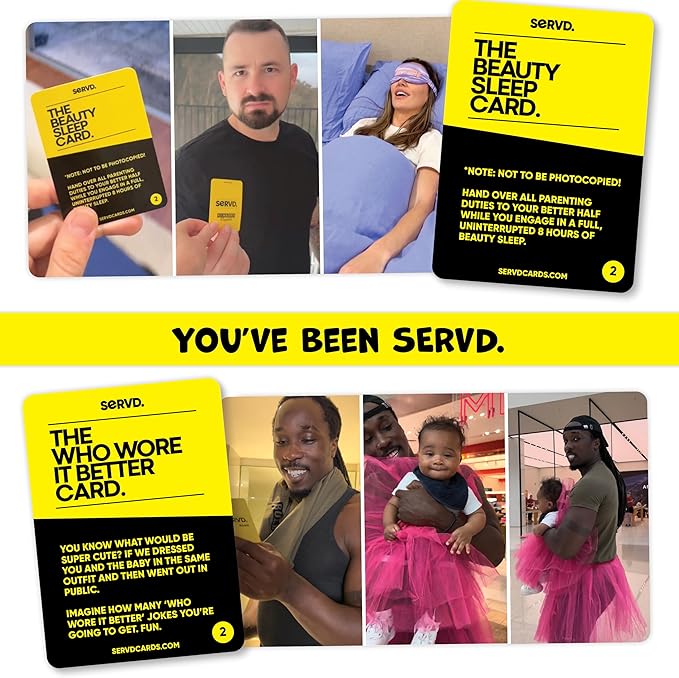 SERVD - Newborn Parents - The Hilarious Real-Life Couples Card Game for Infant Parents | Ultimate Gift for Baby Showers, New Moms & Dads, and 1st Birthdays