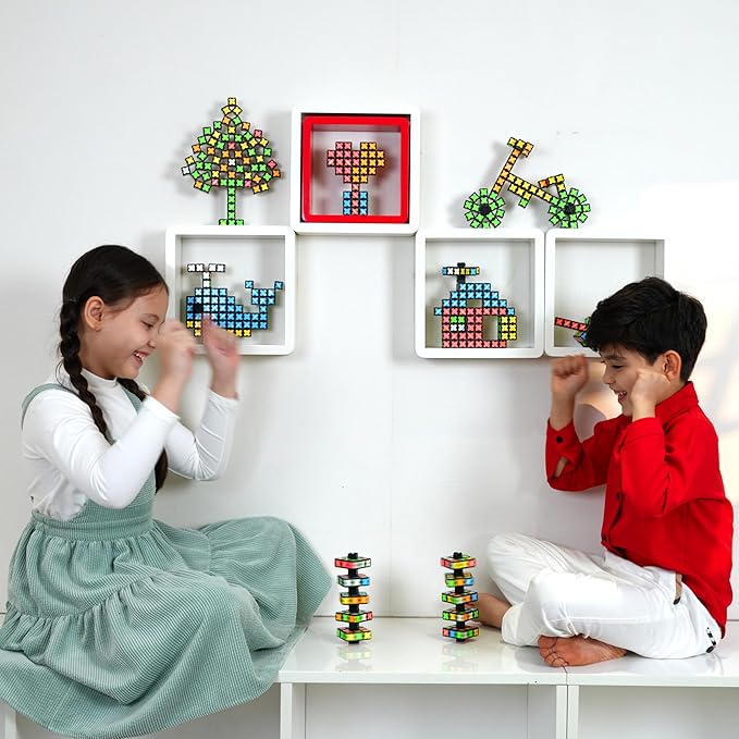 TOSY Magnet Fidget Spinner Mini - 8 Blocks, 3 in 1 Toy: Transformable Fidget Spinner, Infinity Cube, 2x2 Puzzle Cube, Stress Relief, STEM Sensory Magnet Tiles Birthday Gift for Kids/Boys/Girls/Adults