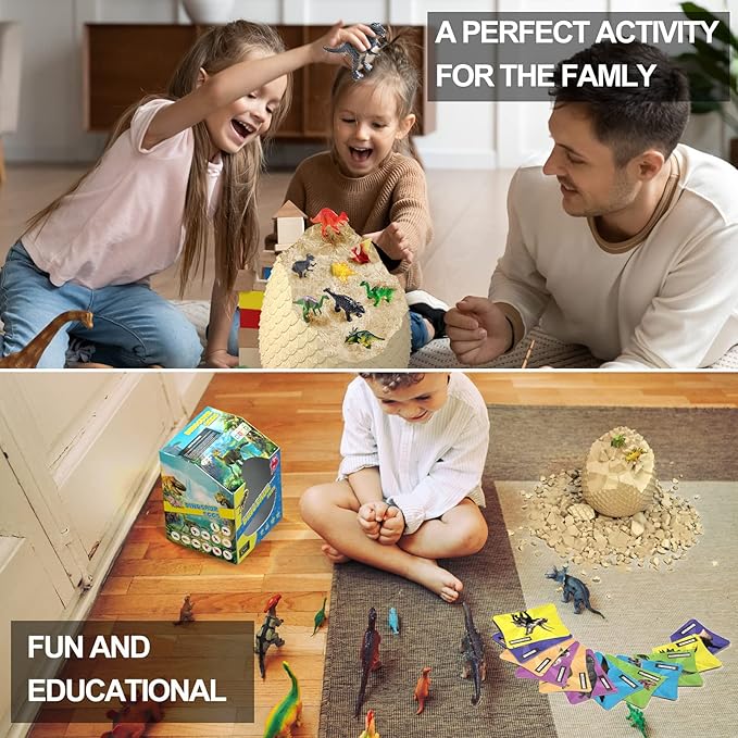 EARTH'SCODE Jumbo Dinosaur Eggs Excavation Dig Kit, Dino Egg with 12 Unique Dinosaurs Toys Inside, Discover Dinosaurs Archaeology Science STEM Crafts Best Holiday & Birthday Gifts for Boys & Girls
