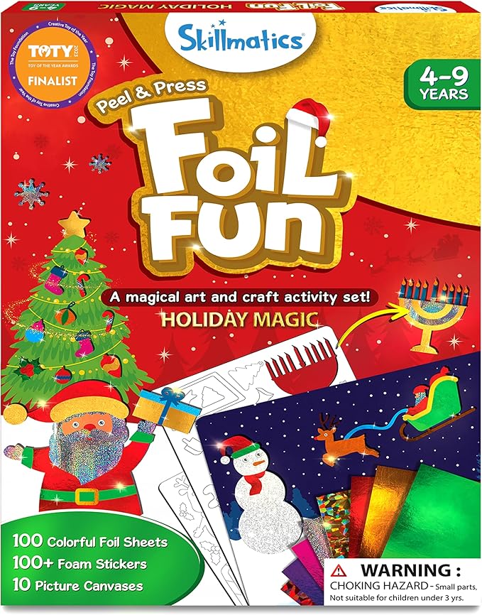 Skillmatics Foil Fun – Mess-Free Art & Craft Kit for Kids, DIY Creative Activity, Travel Game, Stocking Stuffer & Gift for Boys & Girls Ages 4, 5, 6, 7, 8, 9