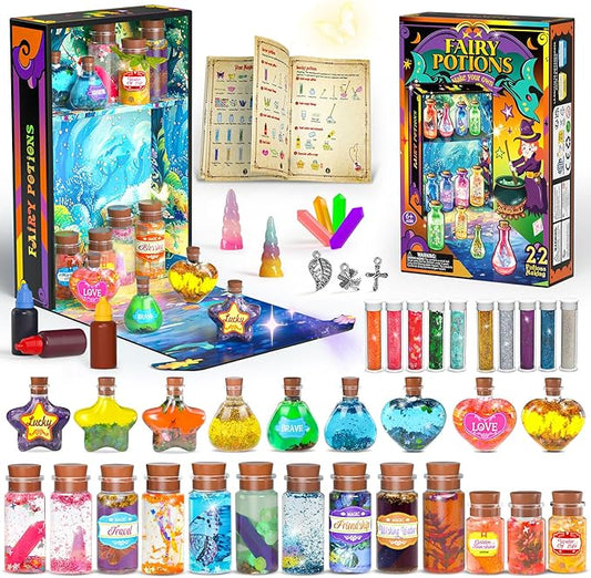 Magic Potion Kit for Girls - Fairy Potions Kit 22 Potions Magic Mix Kit for Kids 6 7 8 9 10 12+ Years Mystery Potion Making kit Art Craft Kit Gifts Toys for Christmas Halloween Birthday