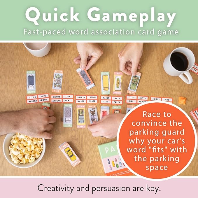 Parkade Board Game - Word Games and Parking Cars - Party Game for Friends and Family Game Night - 5-15 Minutes for 3-13 Players