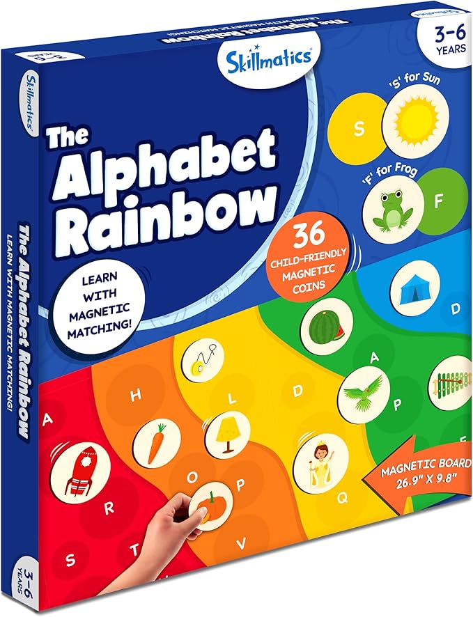 Skillmatics Magnetic Matching Activity - The Alphabet Rainbow, Preschool Learning Toy & Game for Kids, 35+ Magnetic Pieces, Gifts for Girls & Boys Ages 3, 4, 5, 6