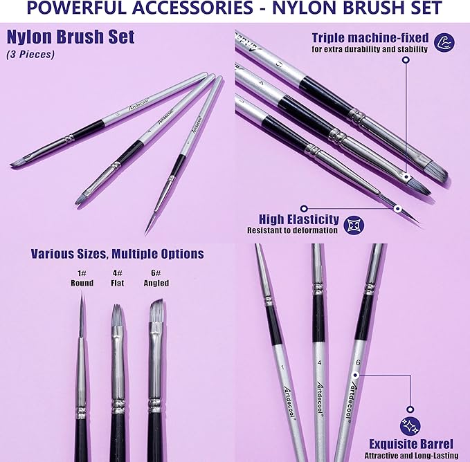 Watercolor Paint Set, 50 Colors, Paint Brushes and Palette included, Including Metallic and Fluorescent Colors, Art Supplies, for Artists, Amateur Hobbyists and Painting Lovers