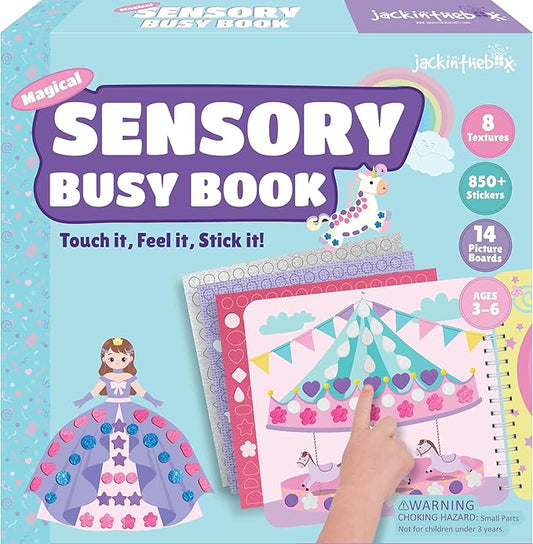 jackinthebox Sensory Craft Activity – Touch & Stick Textures - Magical, No Mess Sticker Craft for Kids, Craft Kits, Sensory DIY Activity, Gifts for Boys & Girls Ages 3, 4, 5, 6, Travel Toys
