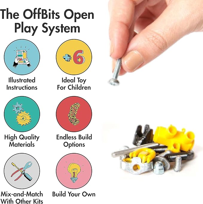 The Off Bits InfoBit Build Your Own Robot Toy Construction Set, Educational Gift STEM Activities Learning Kit, Creative Build and Play Model Kit Steam Toys for 6 7 8 9 10+ Year Old Boys & Girls