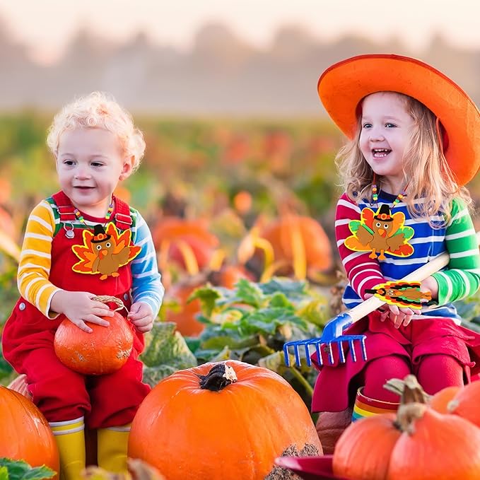 Fall Thanksgiving Crafts for Kids Adults, Make A Turkey Necklace Thanksgiving Activities Fall Party Favors Gifts Crafts Supplies Classroom Prizes DIY Thanksgiving Crafts for Toddlers Kids Age 4-8 8-12
