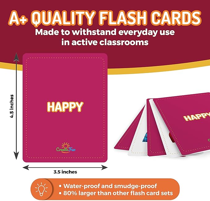 149 Prepositions, Emotions & Action Verbs Flash Cards Set - Educational Photo Cards with Learning Games for Toddlers, Kids, Adults, Seniors, Preschool Prep, Speech Therapy and ESL Teaching Materials