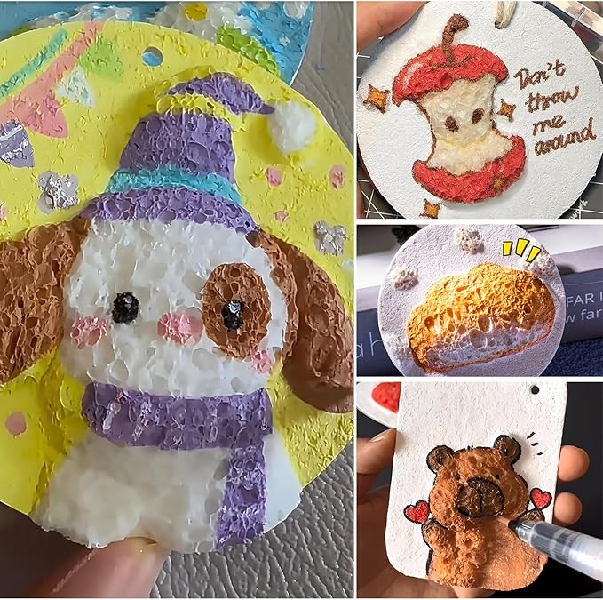 Magic Foam Texture Painting Kit, 3D Drawing Magic Foam Texture Paper, Puffy Drawing Texture Painting Kit, DIY Drawing Pens