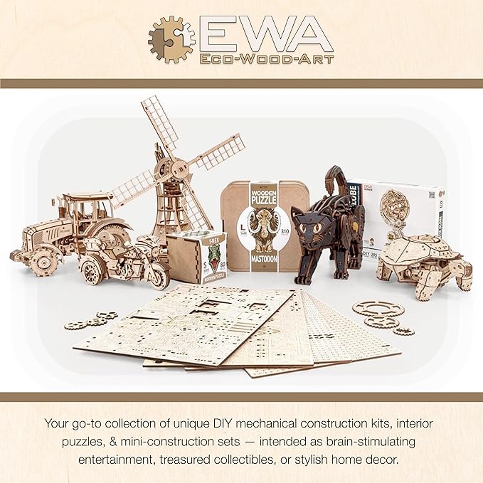 EWA Eco-Wood-Art - Wooden Puzzles for Interior and Design - World map - Souvenir, Gift, Kitchen, Home Decor, Interior (Smoky Dreams 126 Pieces)