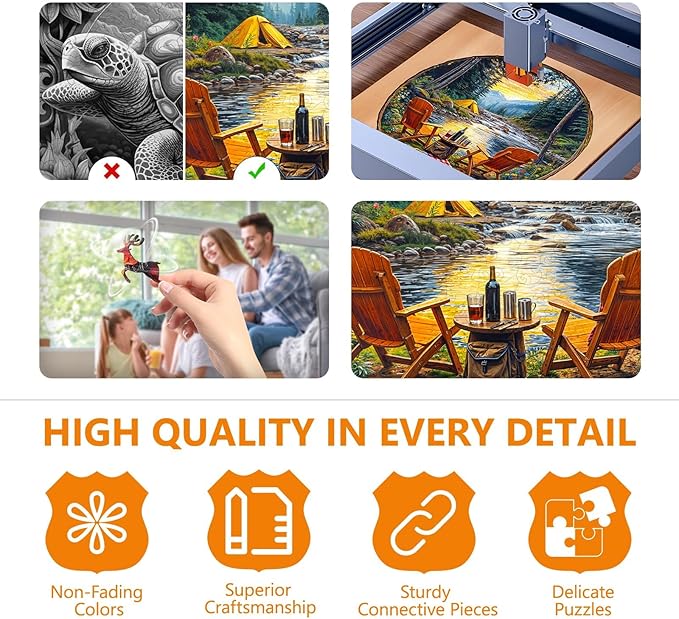 Wooden Puzzles for Adults, Forest Travel Wood Puzzles Adult, Unique Shape Wooden Jigsaw Puzzle, Presents for Family and Friends, Wall Art Home Decor (M-11.4 * 11.1in-200 Pieces)