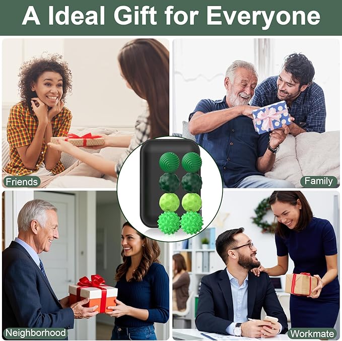 BUSOHA Silicone Magnetic Fidget Balls - 8 Pack Silicone Stress Relief Balls Stone for Adults Sensory Travel Toys for Calming,Stress,Autism and ADHD,Gifts for Kids Girls Boys,Green