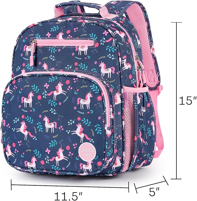 mibasies Kids Backpack for Girls: Girls Backpack 5-8 - Kindergarten Elementary School Bookbag for Girl - Unicorn
