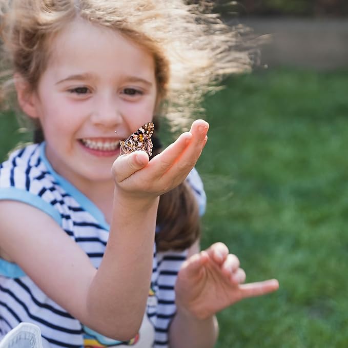 Insect Lore Live Butterfly Garden Growing Kit - 10 Live Baby Painted Lady Caterpillars - Dome Observation Habitat - Grow, Raise and Release Painted Lady Butterflies from The USA