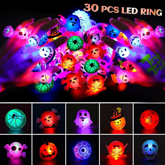 88 Pcs Halloween Party Favors for Kids, Halloween Glow in The Dark Toys Bulk Light Up Rotating Necklaces LED Glasses Bracelet Ring Halloween Treats Classroom Prizes Goodie Bag Fillers Trick or Treat